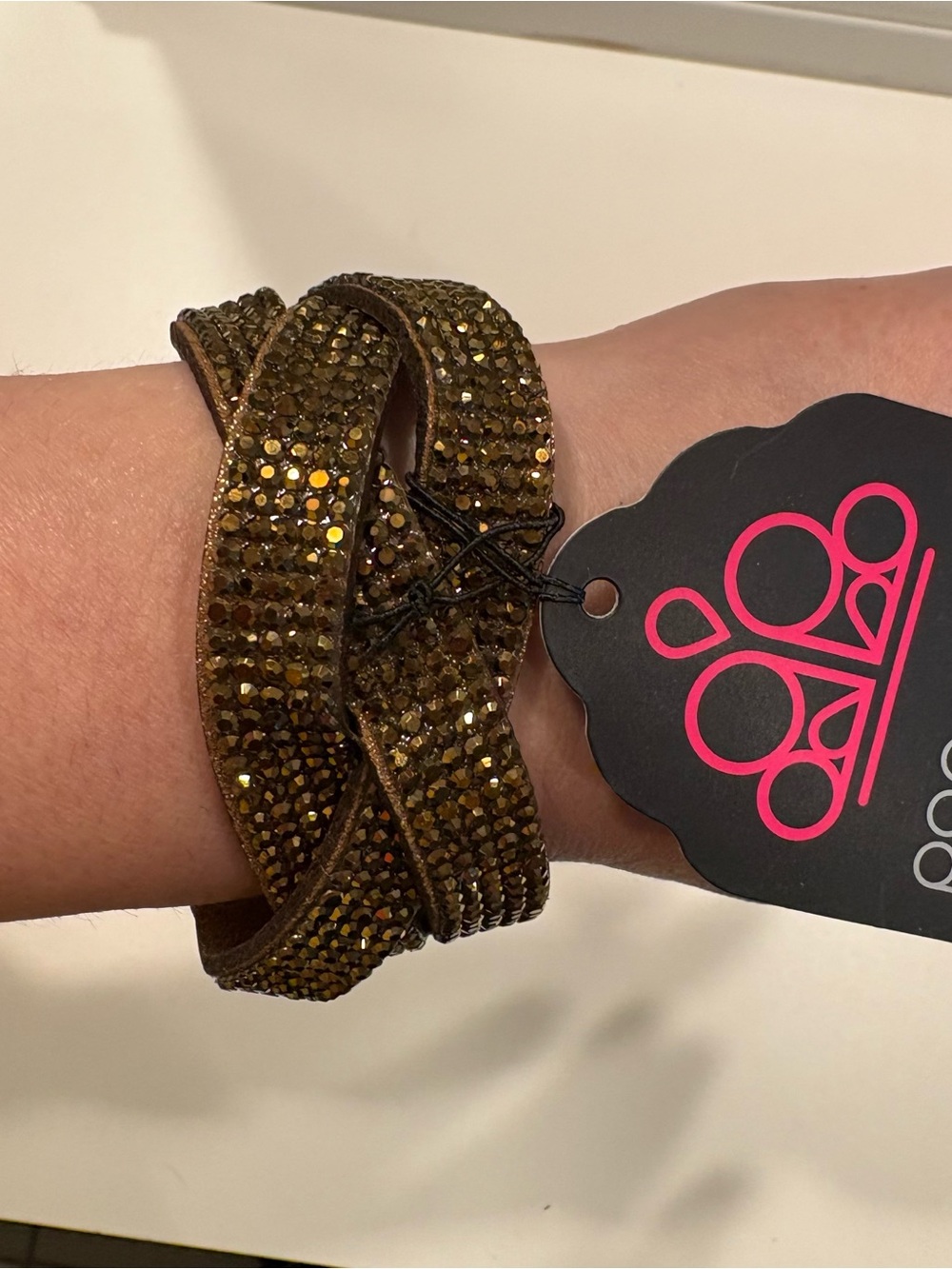 Paparazzi Nice Girls Finish Last Brass Urban Wrap Cuff Bracelet NWT Glittery